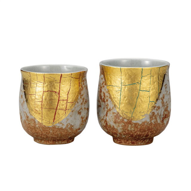 組湯呑・金箔彩