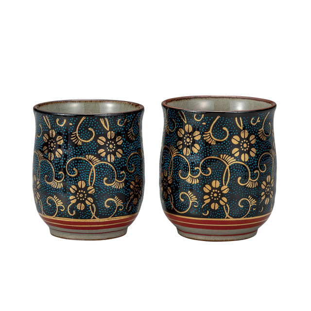 組湯呑・青粒鉄仙