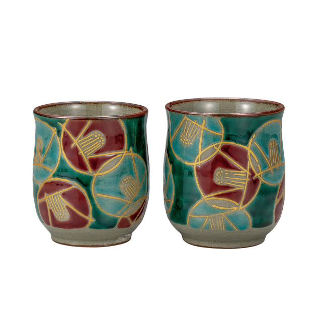 組湯呑・金花玉椿