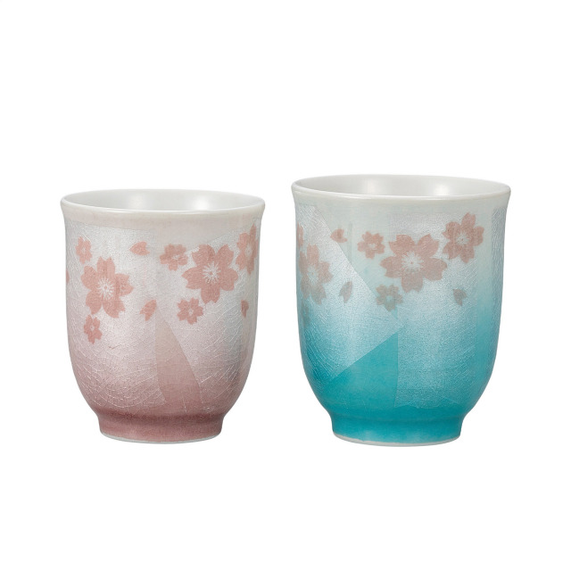 組湯呑・銀彩さくら