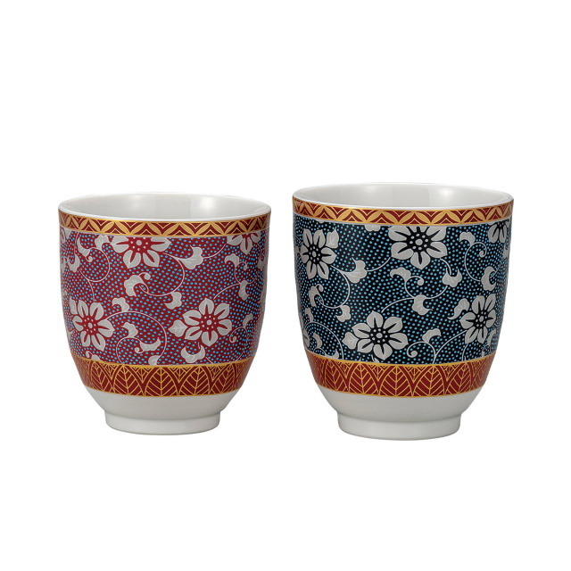 組湯呑・鉄仙紋