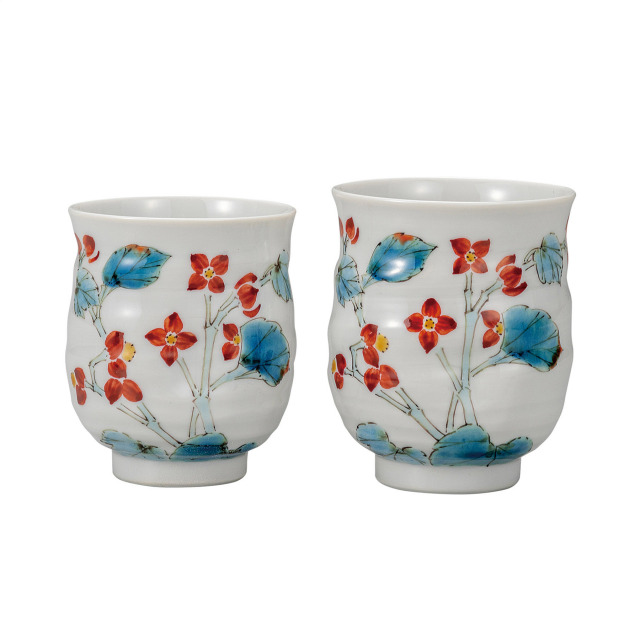 組湯呑・秋海棠