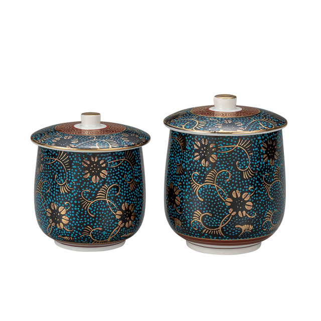 蓋付組湯呑・青粒鉄仙