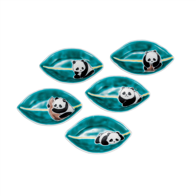 4号皿揃・笹パンダ