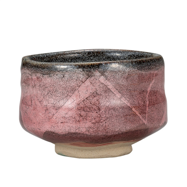 抹茶碗・桃銀彩