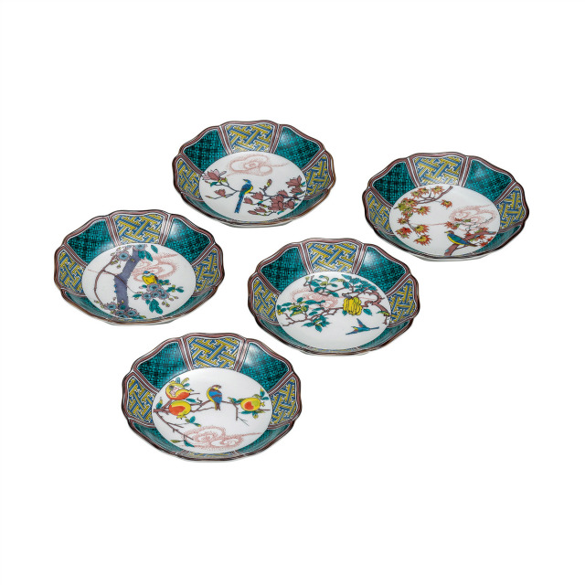 4.5号皿揃・花鳥絵変り