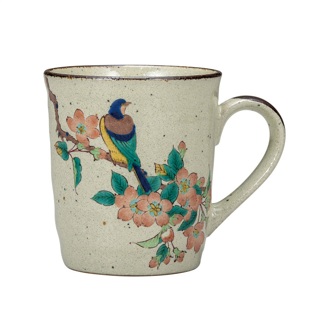 マグカップ・色絵花鳥