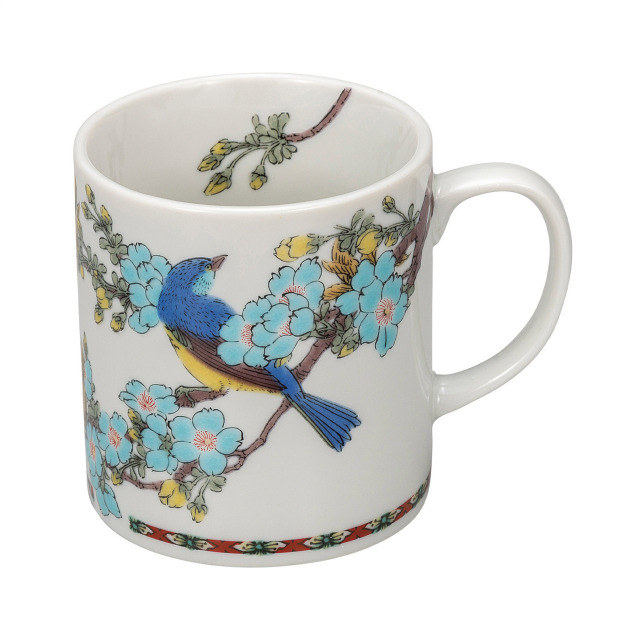 マグカップ・桜に青い鳥