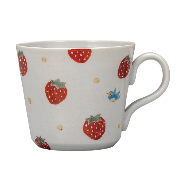 マグカップ・イチゴに小鳥 