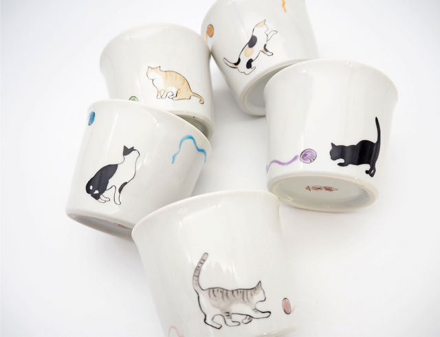 全5種類】そば猪口 毛糸猫 かぶらきでしか買えない