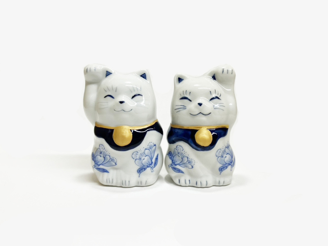 招き猫染花ペア