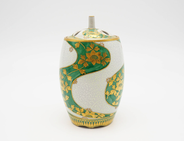 香炉 金襴手花唐草ネジリ・緑 / 吉田美統 かぶらきでしか買えない