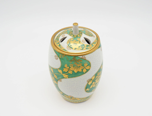 香炉 金襴手花唐草ネジリ・緑 / 吉田美統 かぶらきでしか買えない