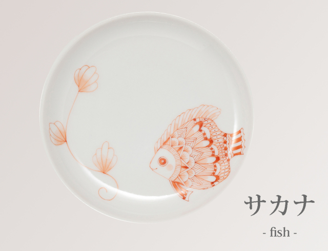 3寸皿　海の生き物・サカナ / 太田恵利香