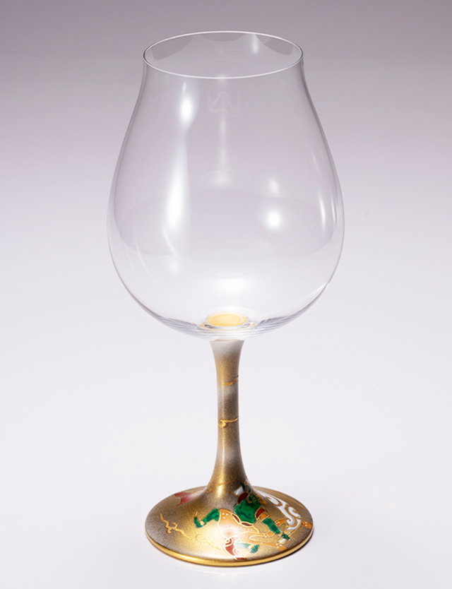 鏑木BNグラス　金彩風神 / 光崖窯・高聡文