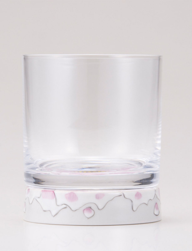 ロックグラス　富貴文　ピンク