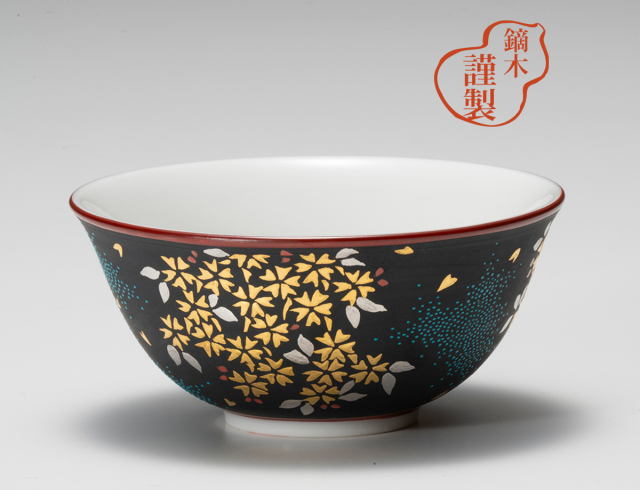 鏑木盃　白金盛枝垂桜図青粒 / 仲田錦玉