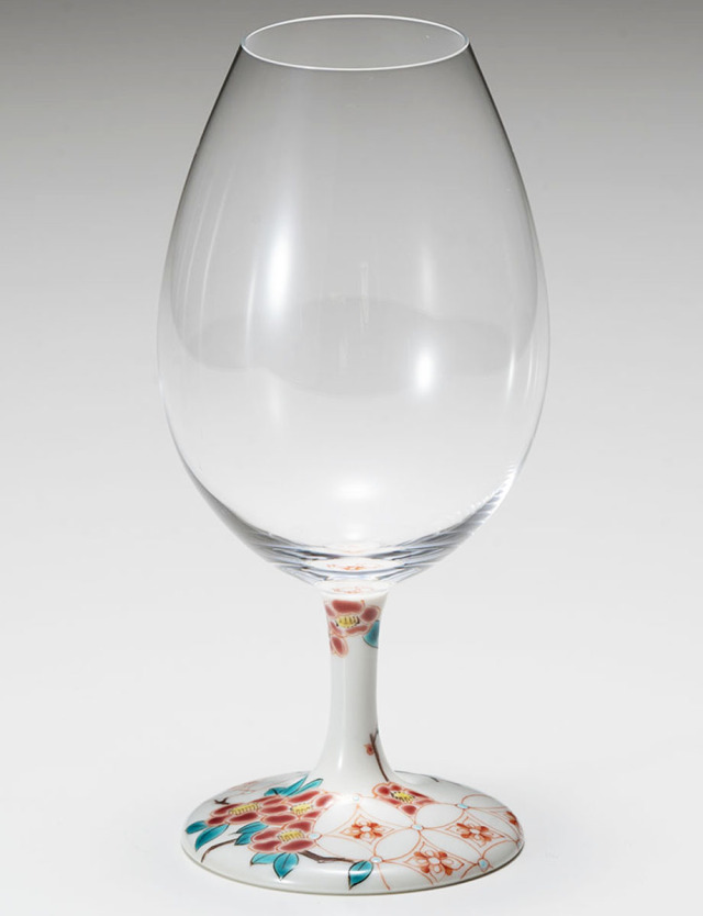 酒グラス　七宝椿　赤 / 太田恵利香