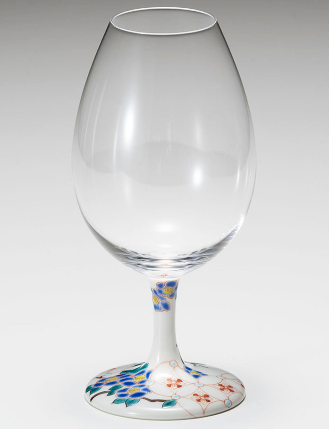 酒グラス　七宝椿　青 / 太田恵利香