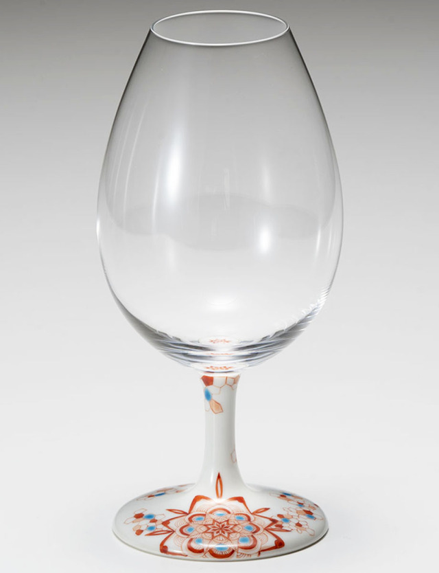 酒グラス　ほどけマンダラ　青 / 太田恵利香