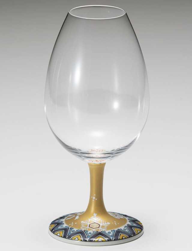 酒グラス　雪の華　金 / 加賀雅人窯