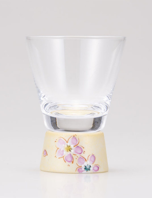 ショットグラス　さくら文　ゴールド