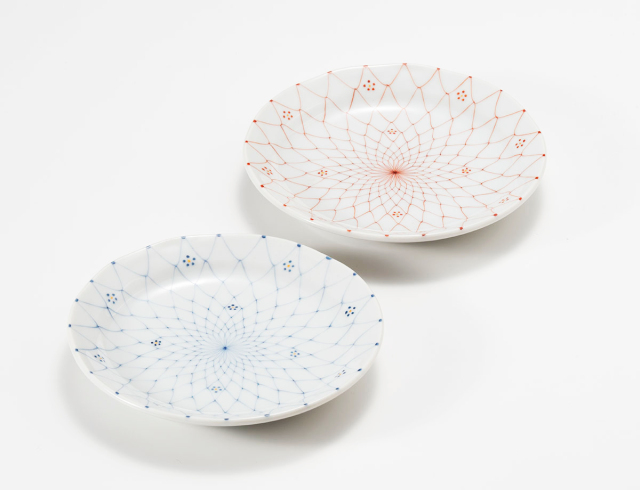 ⭐️未使用品⭐️HERMES⭐️網目模様の丸型皿 全2種類】4寸皿 網目梅鉢紋 / 梅村めぐみ かぶらきでしか買えない