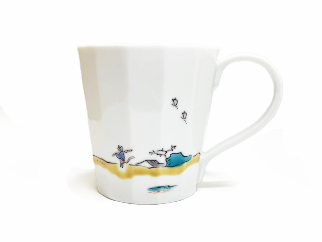マグカップ色絵山水2