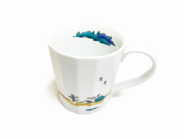 マグカップ色絵山水4