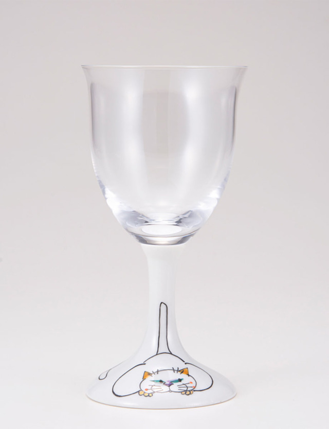 ワイングラス・小　ネコの休日