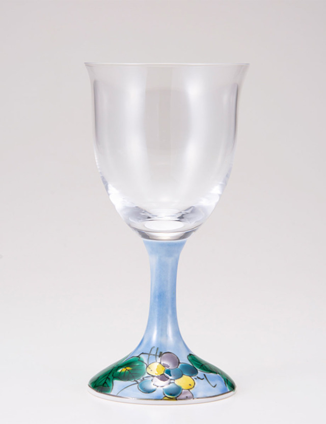 ワイングラス・小　ぶどう　ブルー