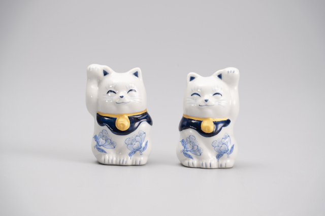 1.5号招き猫・染花(左右)