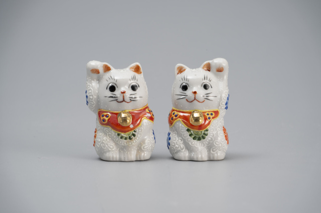 2号招き猫・白盛(左右)