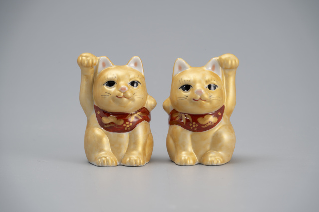 2.5号招き猫・金彩(左右)