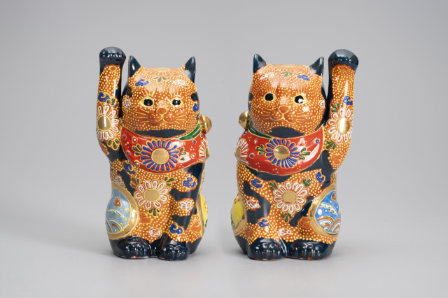 6号招き猫・紺盛(左右)