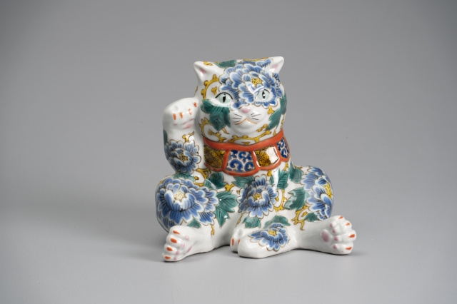 スコティッシュ招き猫・牡丹