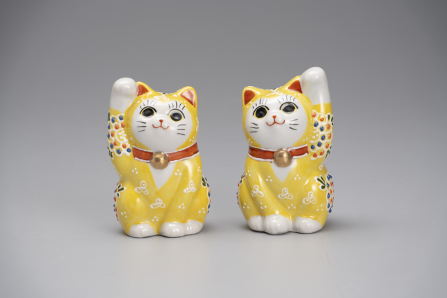 3号招き猫・黄盛(左右)