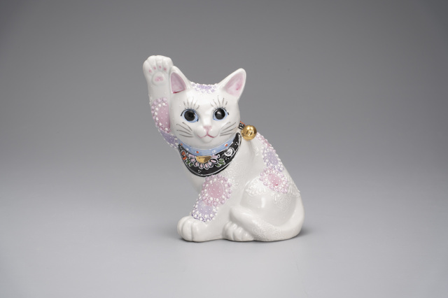 5.5号横座招き猫・花むらさき