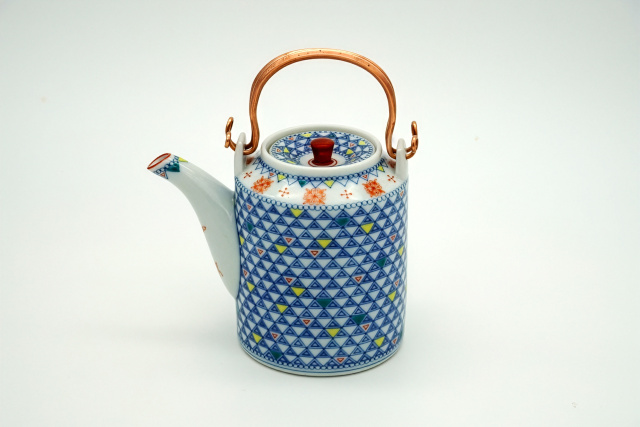 茶銚・色絵淡墨下絵