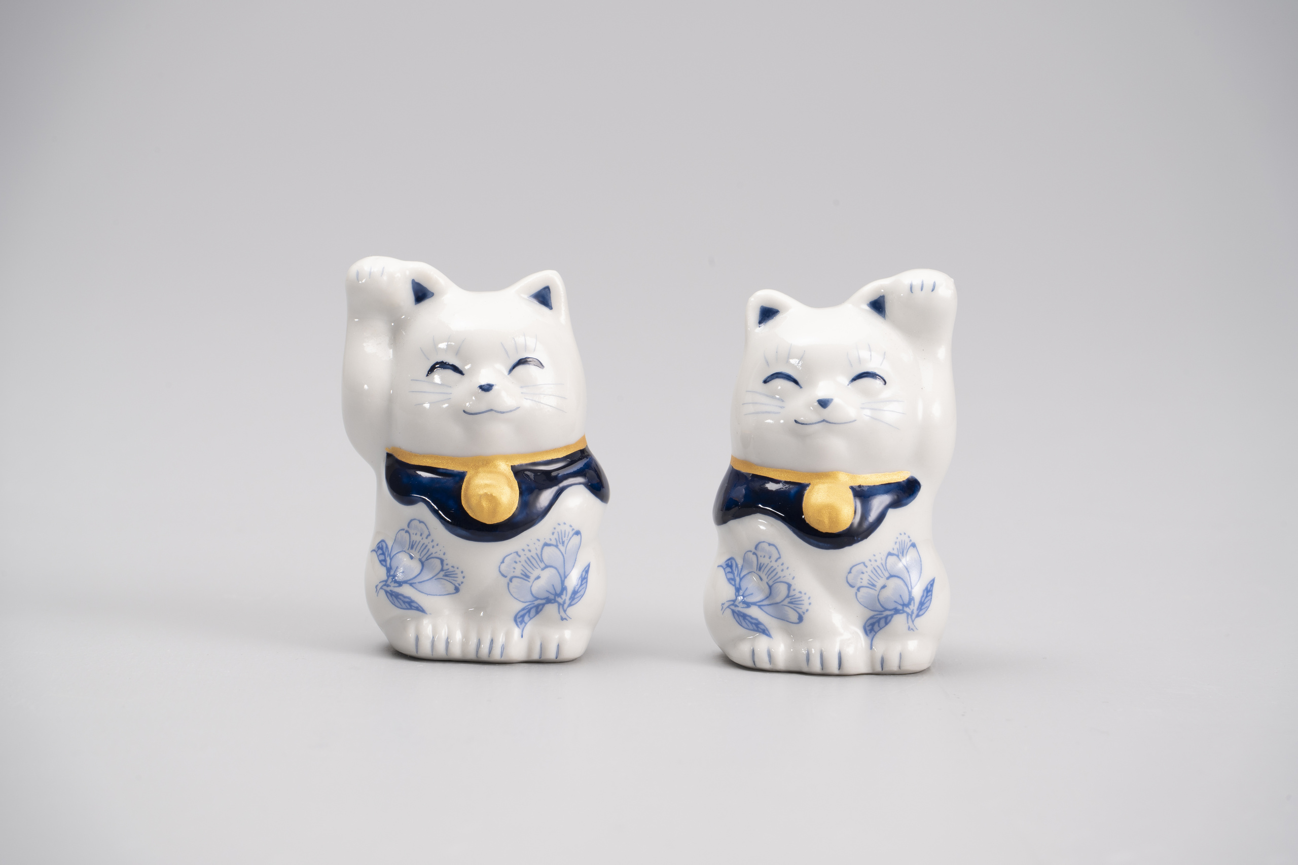 1.5号招き猫・染花(左右)