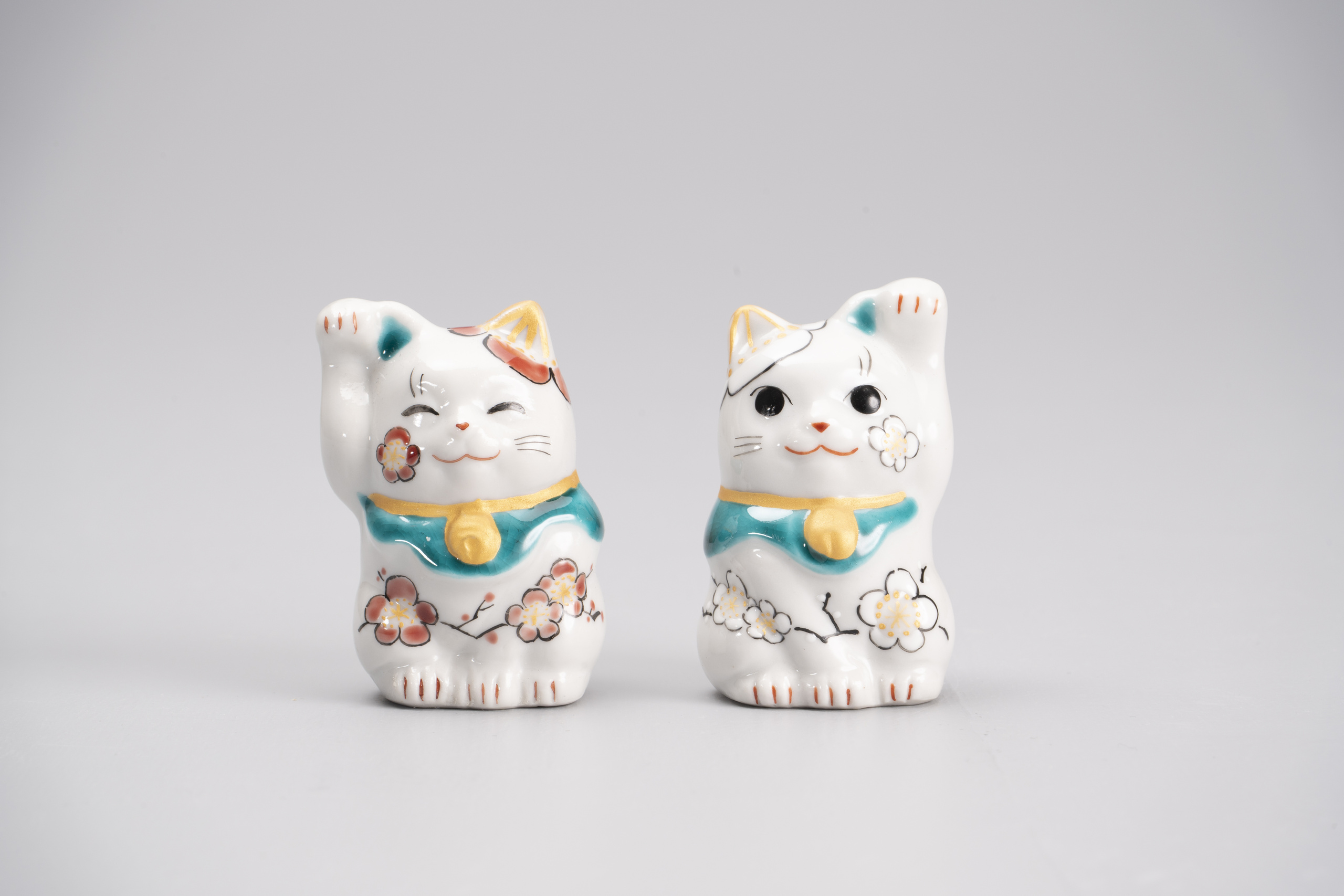 1.5号招き猫・紅白梅(左右)