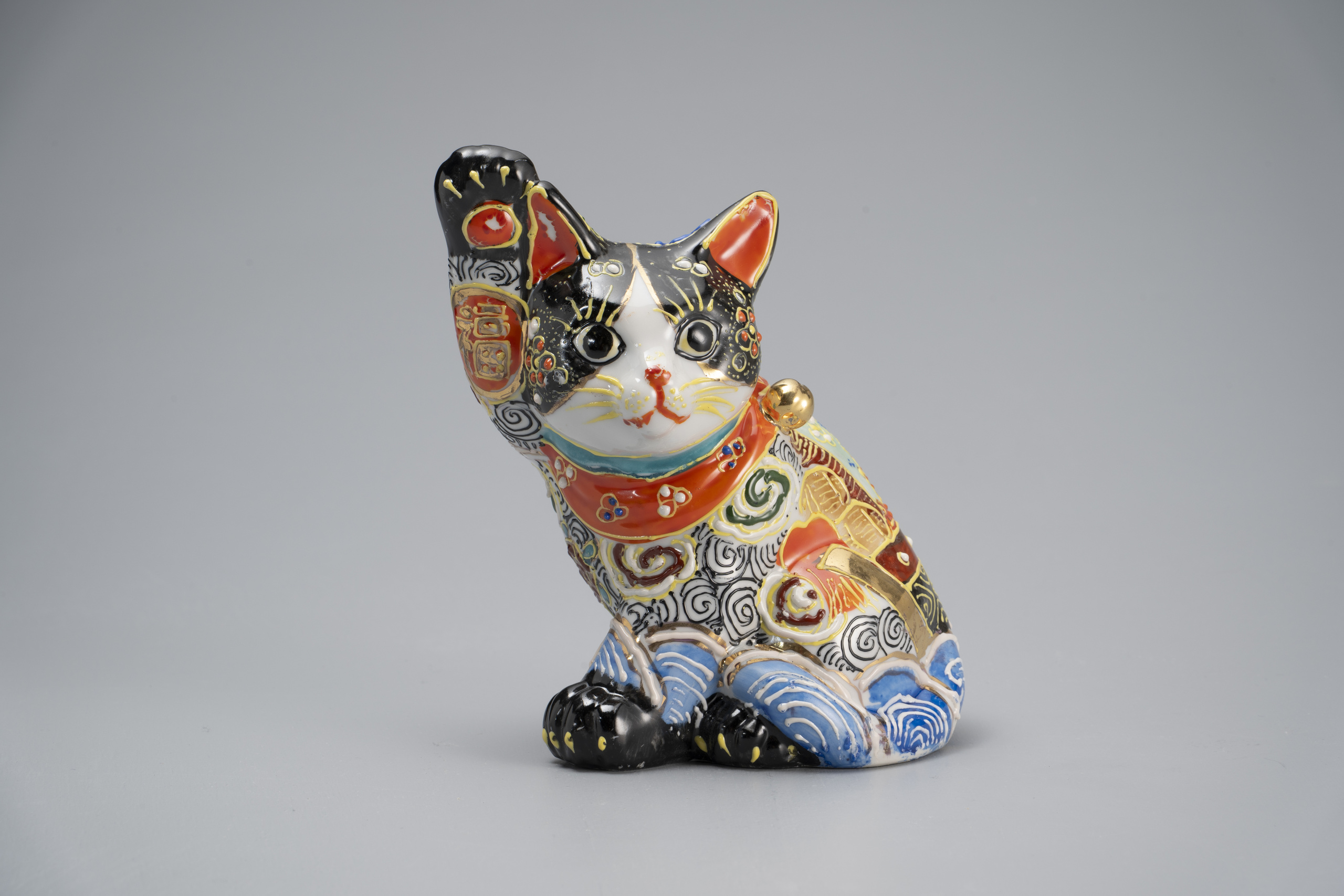 5.5号横座招き猫・黒盛宝船松竹梅
