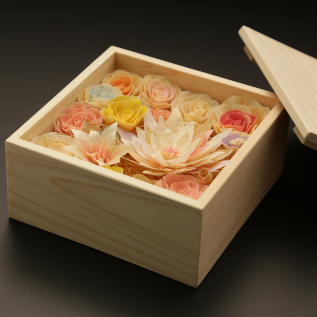 未使用 信楽 手づくり 花器 木箱 未使用 テレビ高知 e！マルシェ】木が香る自然素材のインテリア かなば