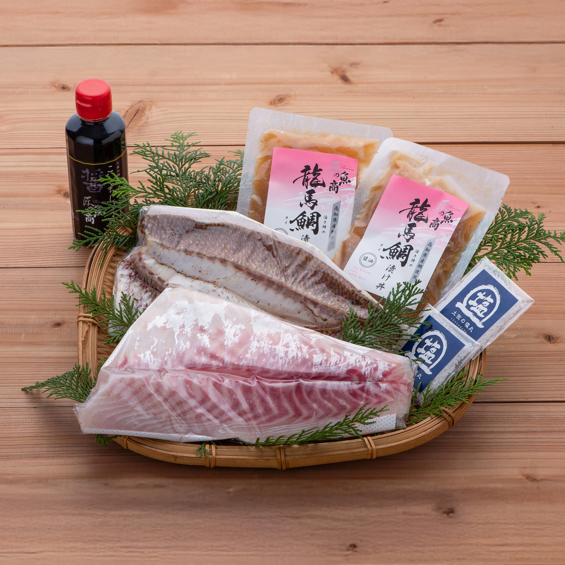 産地直送 龍馬鯛づくしセット（刺身／皮つき炙り／漬け丼）