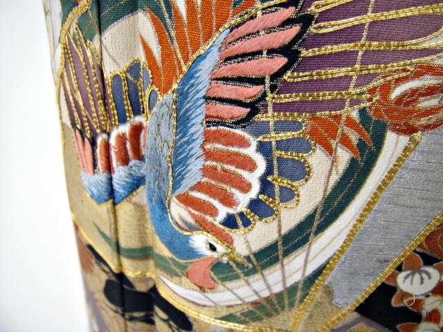 クワシ着物レンタル　刺繍吉祥柄黒留袖