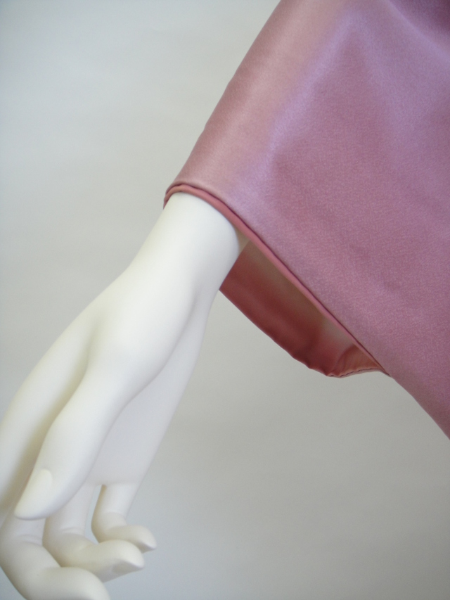 クワシ着物レンタル ピンク綸子四季柄正絹訪問着