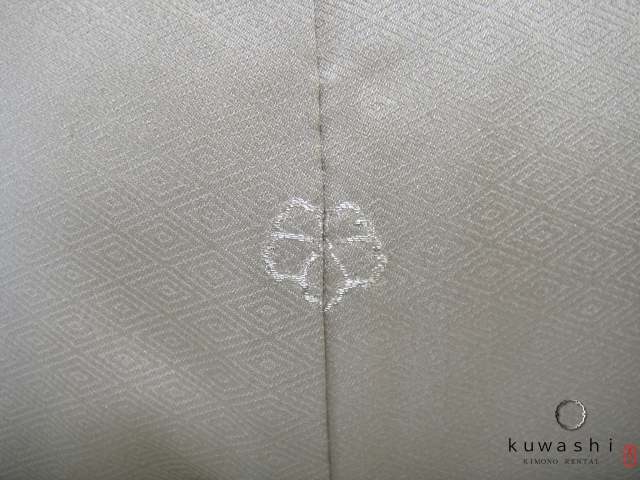 正絹訪問レンタル】 10027 グレーシルバー／金彩一つ紋正絹訪問着
