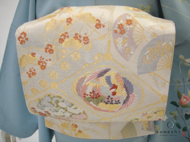 クワシ着物レンタル　スカイブルー加賀調正絹訪問着