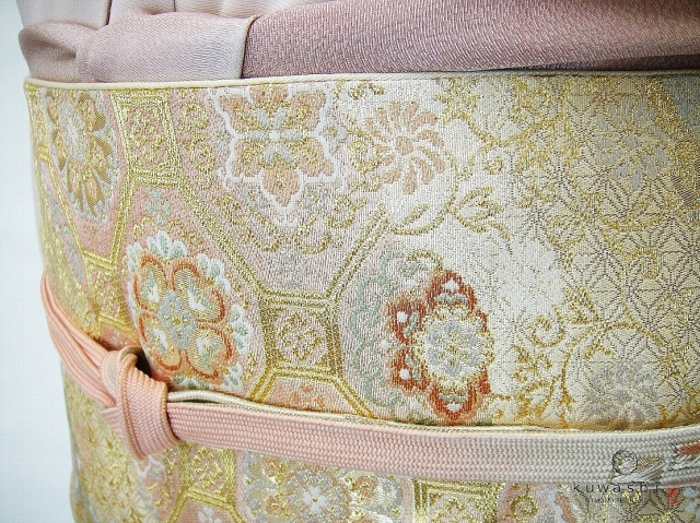うめしゅ様⭐︎専用ページ　着物と帯 帯揚げ 正絹 単品「ベージュ」帯揚 帯あげ おびあげ 和装小物