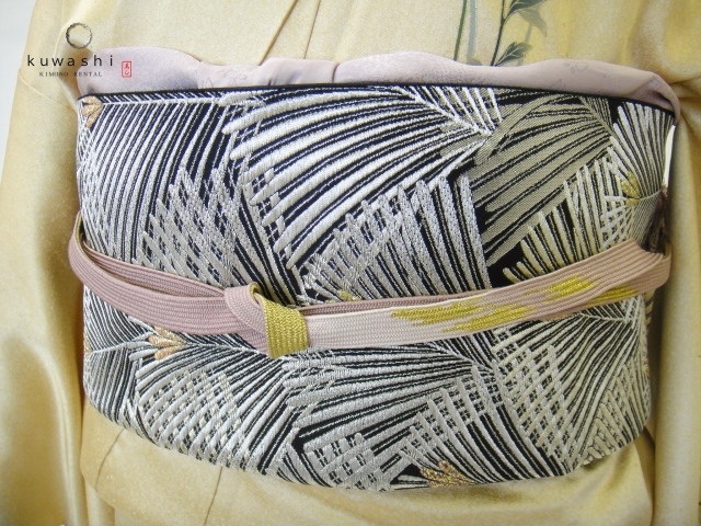 クワシ着物レンタル　ライトゴールド金彩単衣訪問着